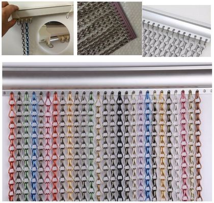 オーダーメイド天井としての装飾金属2.0mmチェーンリンクフライスクリーン