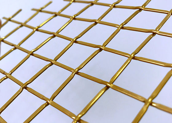 83%の金色のステンレス鋼の生地のキャビネットのための建築編まれた金属の網