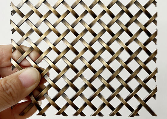 青銅色色の骨董品壁のための真鍮の編まれたロックのひだの金網