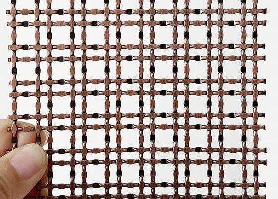 天井のための316ステンレス鋼の赤い色の骨董品の銅ロックのひだの金網