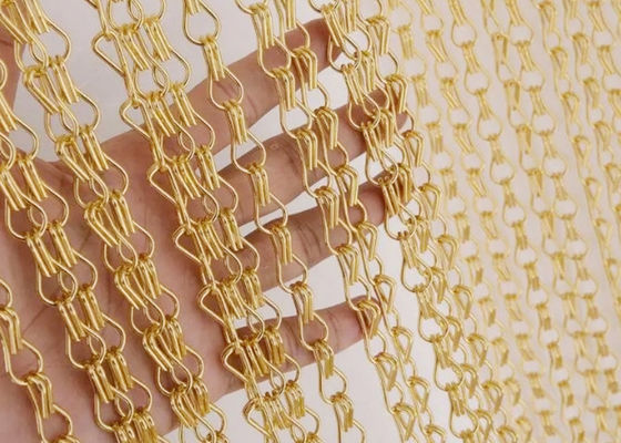 ISO9000抵抗力がある装飾的な2.0mmのチェーン・リンクのドアのはえのカーテンの腐食