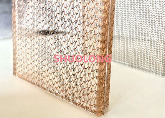 内部の設計のための青銅色のガラス薄板にされた金網の銅の織り方の金属の生地