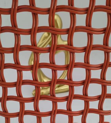 オレンジ色 5mm 建築用ステンレス鋼ワイヤ網 幅0.6m-2.4m