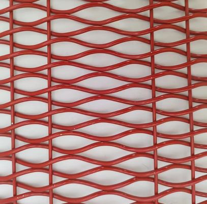 ISO9001 建築用織物メタルメッシュ ルームディバイダーのための赤い装飾品