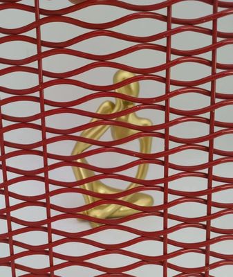 ISO9001 建築用織物メタルメッシュ ルームディバイダーのための赤い装飾品