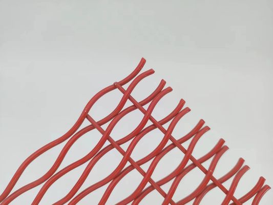 ISO9001 建築用織物メタルメッシュ ルームディバイダーのための赤い装飾品