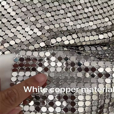 アルミニウム合金 シャイマー メタリック シーキン チェーンリンク カーテン用 メタリック メッシュ 織物