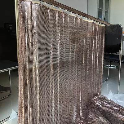 アルミニウム合金 シャイマー メタリック シーキン チェーンリンク カーテン用 メタリック メッシュ 織物