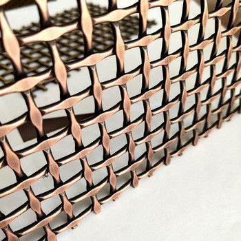 フラットピッチ10mm装飾織りワイヤーメッシュ、フラット直径1.5×3.5mm、重量8.6kg/m2