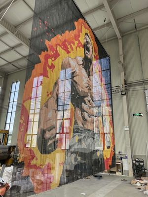 家具やアート設置用のクリエイティブな装飾アルミニウムチェーンカーテン、耐火性カスタマイズ可能な金属メッシュデザイン