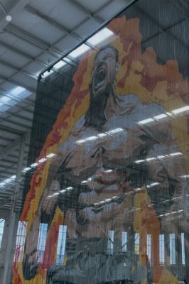 家具やアート設置用のクリエイティブな装飾アルミニウムチェーンカーテン、耐火性カスタマイズ可能な金属メッシュデザイン