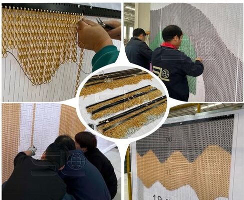 耐久性のあるアルミチェーンフライスクリーン 産業用には理想的です