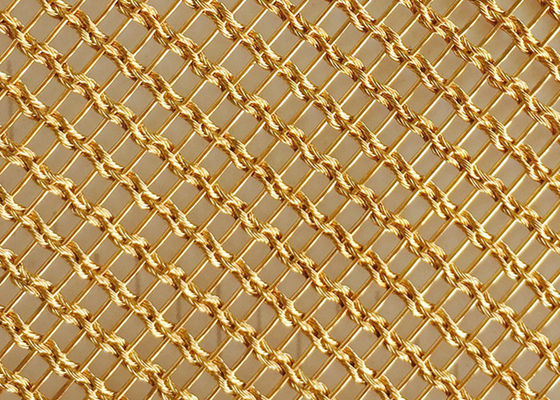 青銅色の1.5mm 4mの薄板にされたガラス金網PVDの金属によって編まれる銅のメッシュ生地
