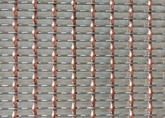 36mの装飾的な編まれた金網部屋ディバイダー2.5mm Chromeの網のグリル