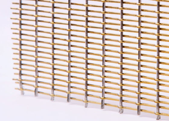 装飾ガラスはエレベーター ホールのための軟らかな金属のメッシュ生地4.5mm SGSを薄板にした
