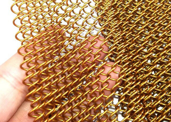 適用範囲が広い家の装飾の金属のコイルの飾り布13ftの金の網のカーテン