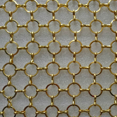 ODMの金金属リング網の装飾的な塀3.8mmのチェーン・メールの網
