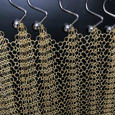 ODMの金金属リング網の装飾的な塀3.8mmのチェーン・メールの網
