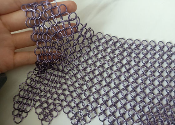 紫色によって溶接されるステンレス鋼 リング網のカーテンのさび止め2.2kg/M2